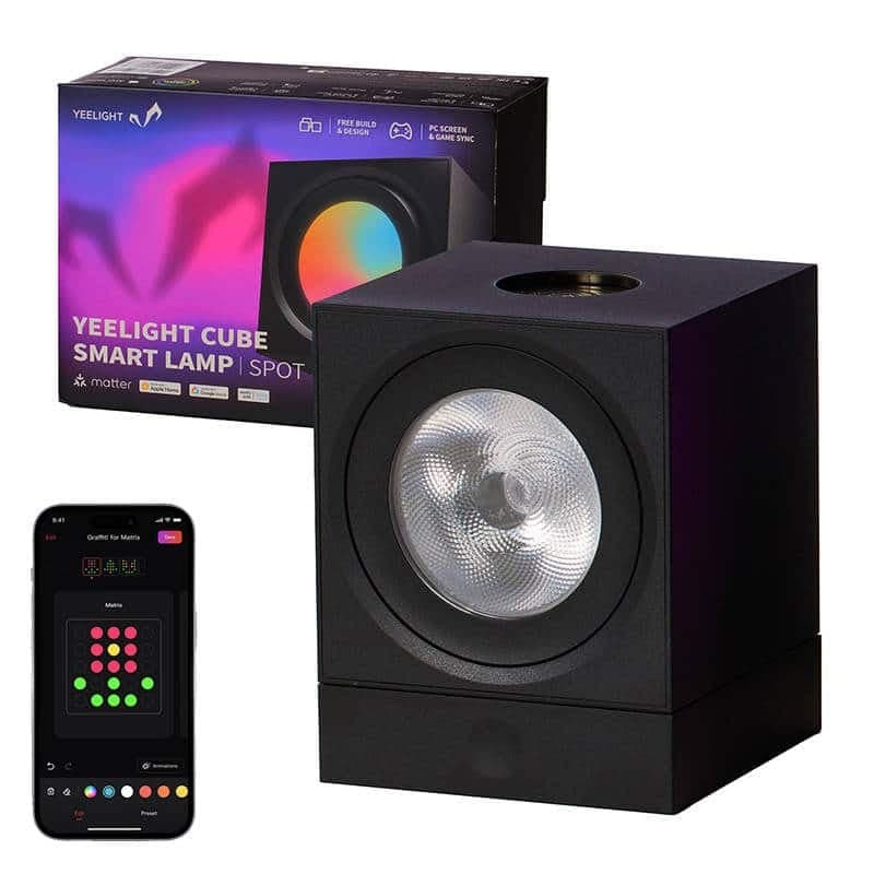 YEELIGHT Smart Cube Light Spot Gaming Lamp με Βάση, Μαύρο