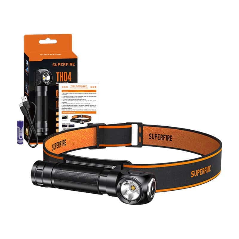 Superfire TH04 Φακός Κεφαλής 600 lm, USB-C, 5 Λειτουργίες, 127 μ. 2