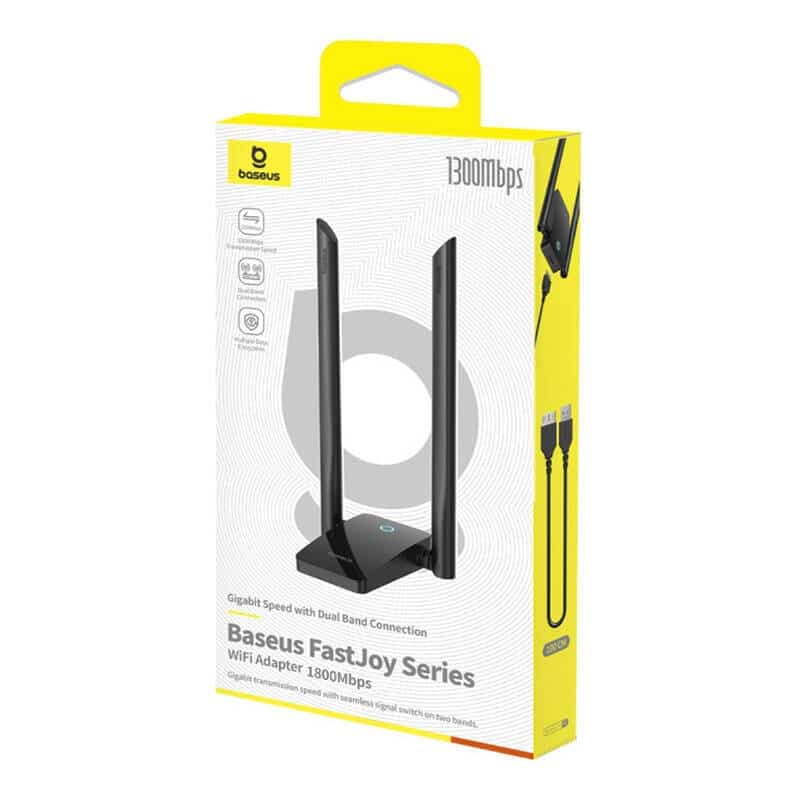 Baseus FastJoy Προσαρμογέας WiFi 1800Mbps, Μαύρος 7