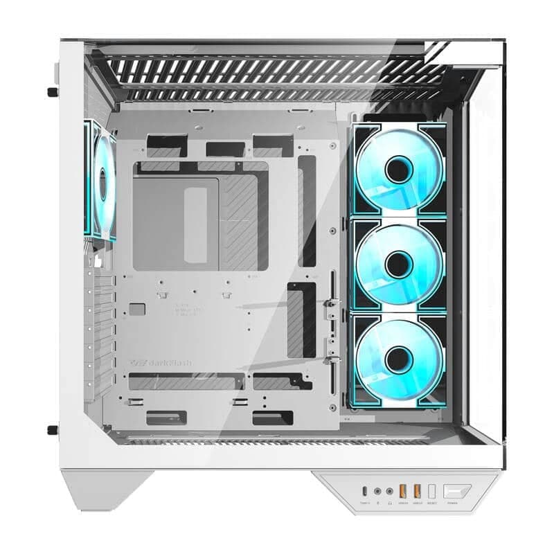 Darkflash DY470 Θήκη Υπολογιστή με 4 Ανεμιστήρες, Λευκή 2