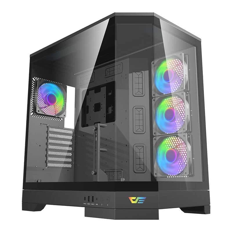 Darkflash DQX90 Θήκη Υπολογιστή ATX, Γυάλινα Πάνελ, Μαύρη