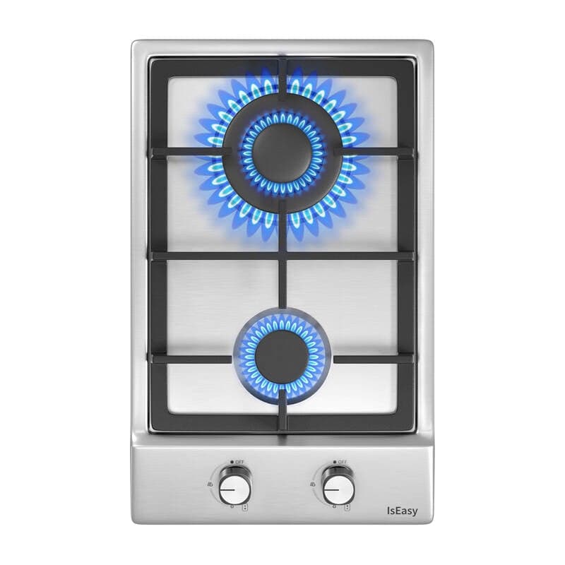 IsEasy MGBS-312A Εστία Αερίου Διπλής Ζώνης, Ανοξείδωτο Ατσάλι