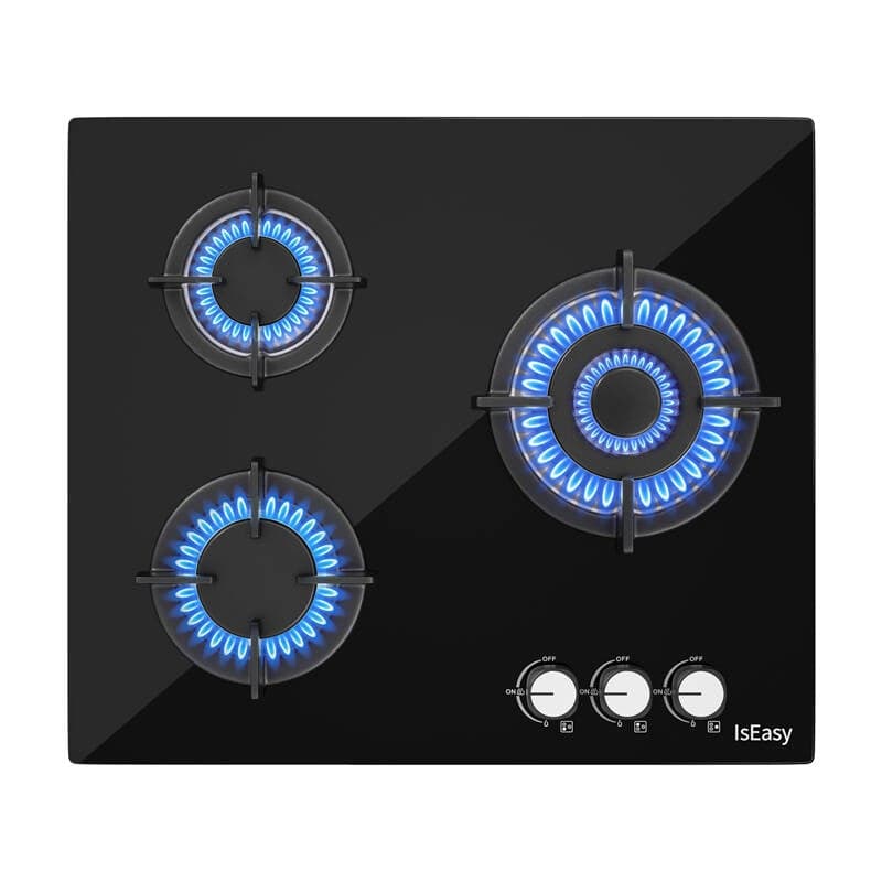 IsEasy MGBG-603 Εστία Αερίου Τριών Ζωνών, Γυάλινο Πάνελ