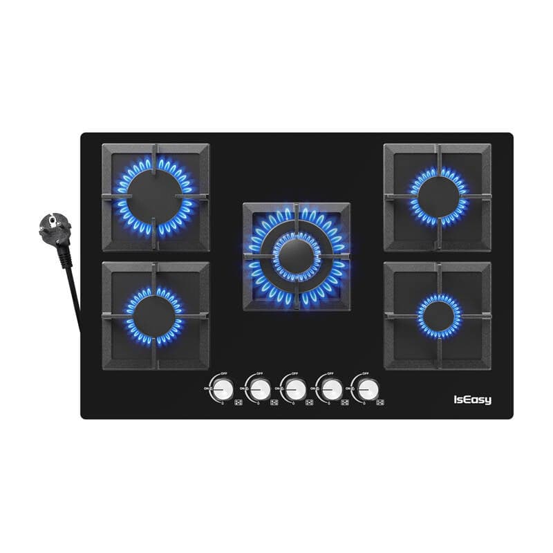 IsEasy MGBG-775S2 Γυάλινη εστία αερίου πέντε ζωνών