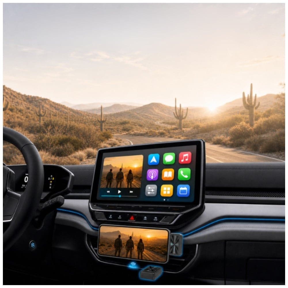 4smarts Προσαρμογέας Αυτοκινήτου, Πομπός Screen Mirroring CarPlay, Μαύρος 4