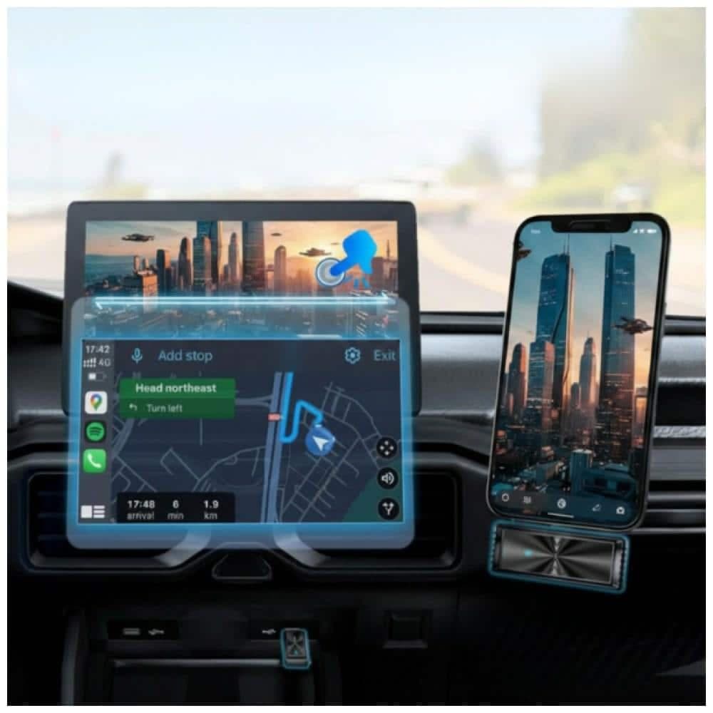 4smarts Προσαρμογέας Αυτοκινήτου, Πομπός Screen Mirroring CarPlay, Μαύρος 5
