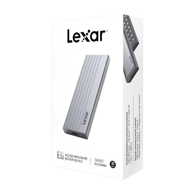 Lexar LPAE06N Περίβλημα Μονάδας Δίσκου SSD/M.2 10Gbps, Ασημί 6