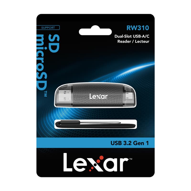 Lexar LRW310X Αναγνώστης Καρτών Μνήμης Dual USB-A/C, micro SD και SD, USB 3.2 Gen 1 5