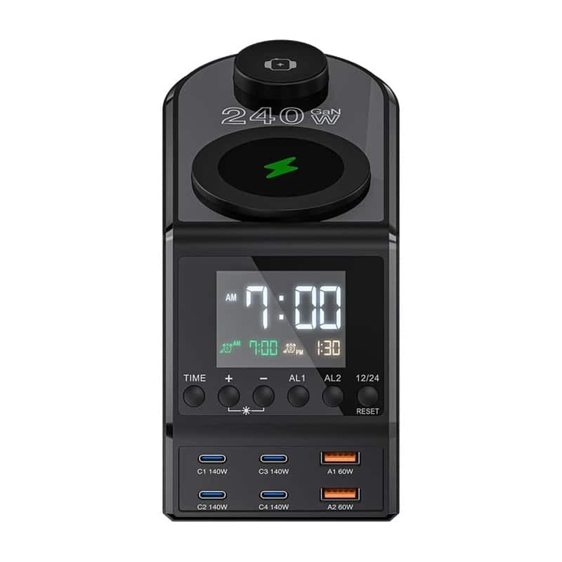 Blitzwolf BW-FW10 ξυπνητήρι με φορτιστή 2xUSB-A, 4xUSB-C, 240W 2