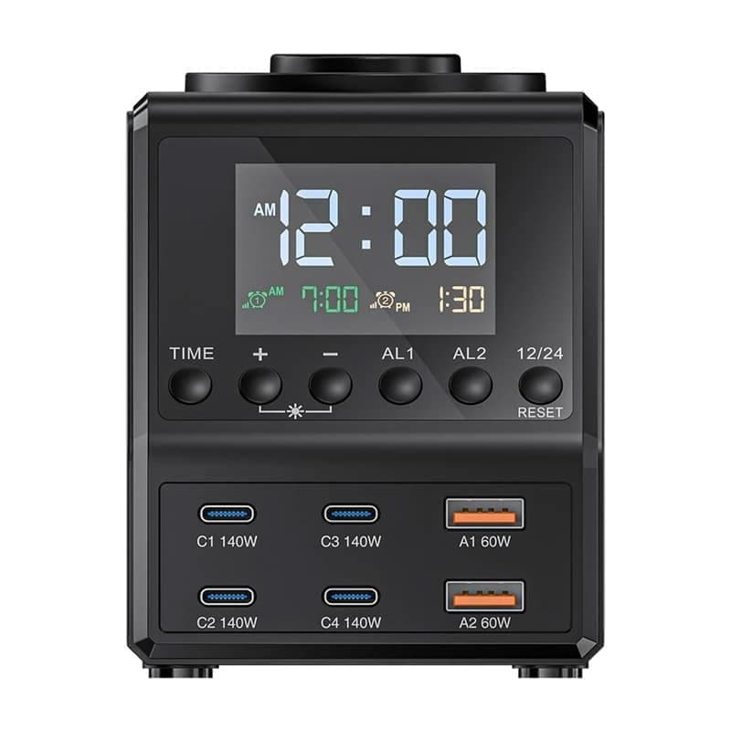 Blitzwolf BW-FW10 ξυπνητήρι με φορτιστή 2xUSB-A, 4xUSB-C, 240W 4