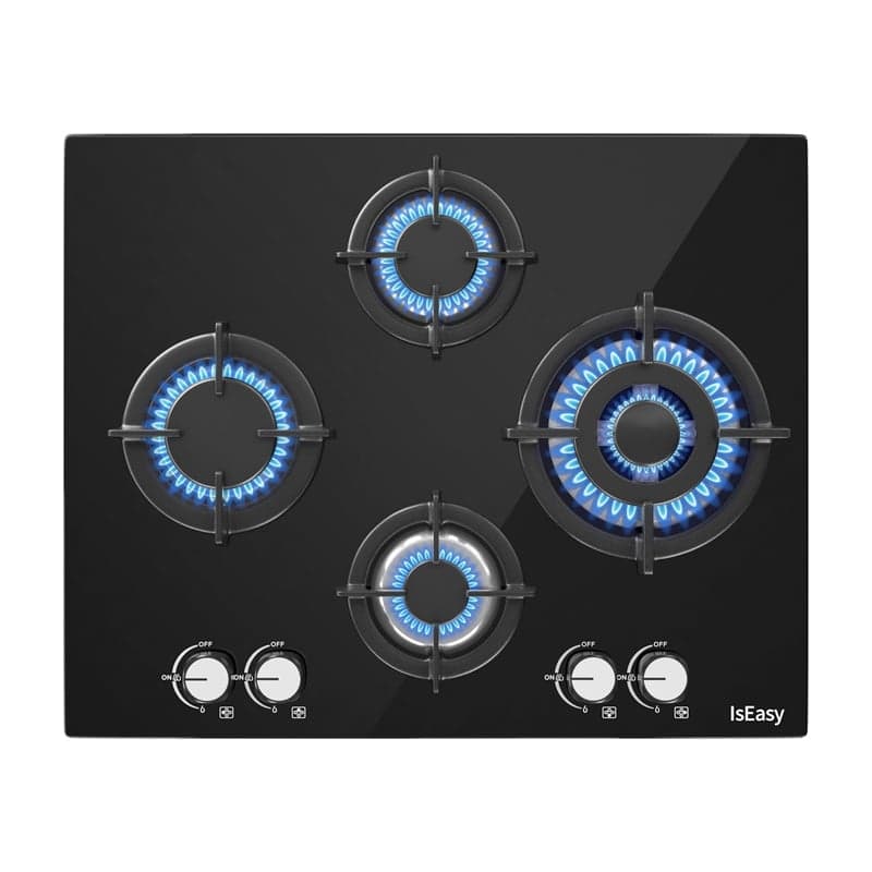IsEasy MGBG-654A Γυάλινη Εστία Αερίου, Τέσσερις Καυστήρες