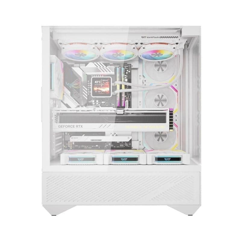 Darkflash DY460 Θήκη Υπολογιστή με 4 Ανεμιστήρες ARGB, Λευκή 2
