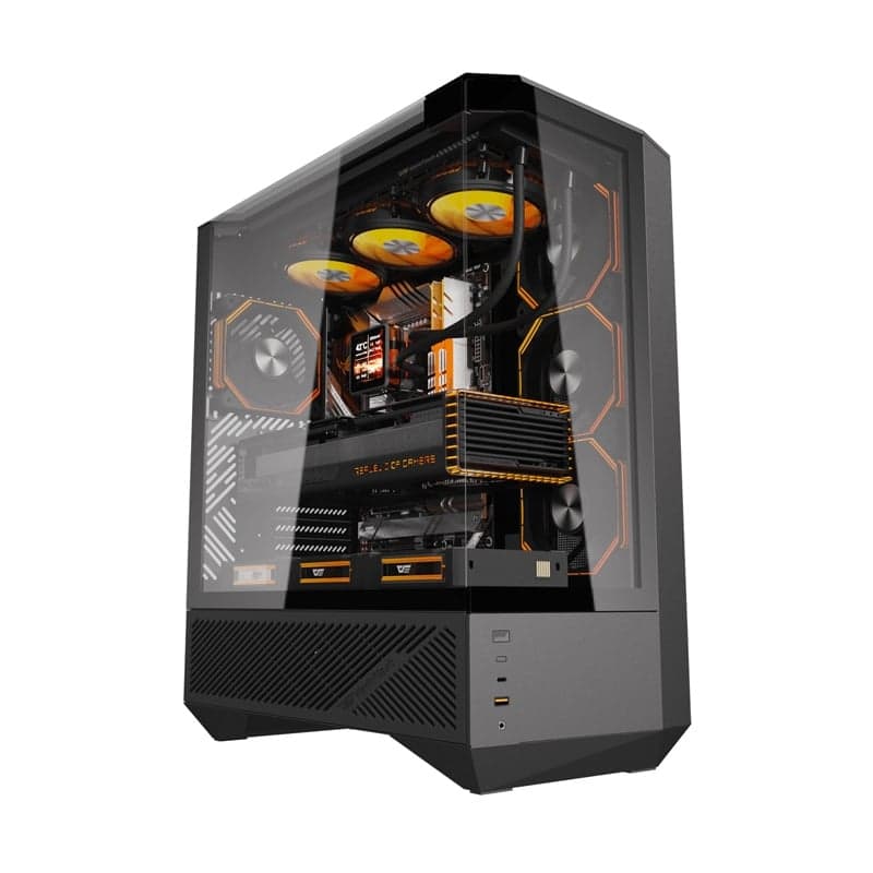 Darkflash DY460 Θήκη Υπολογιστή με 4 Ανεμιστήρες ARGB, Μαύρη