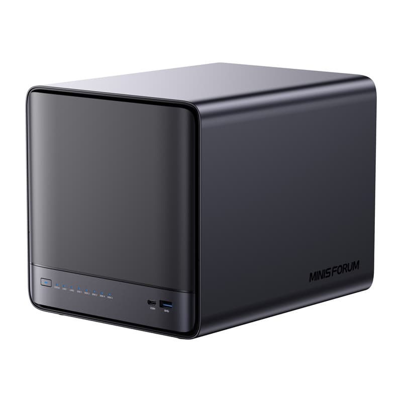 Minis Forum NAS N5 Pro Mini-PC, AMD Ryzen AI 9 HX Pro 370, 32GB + 128GB