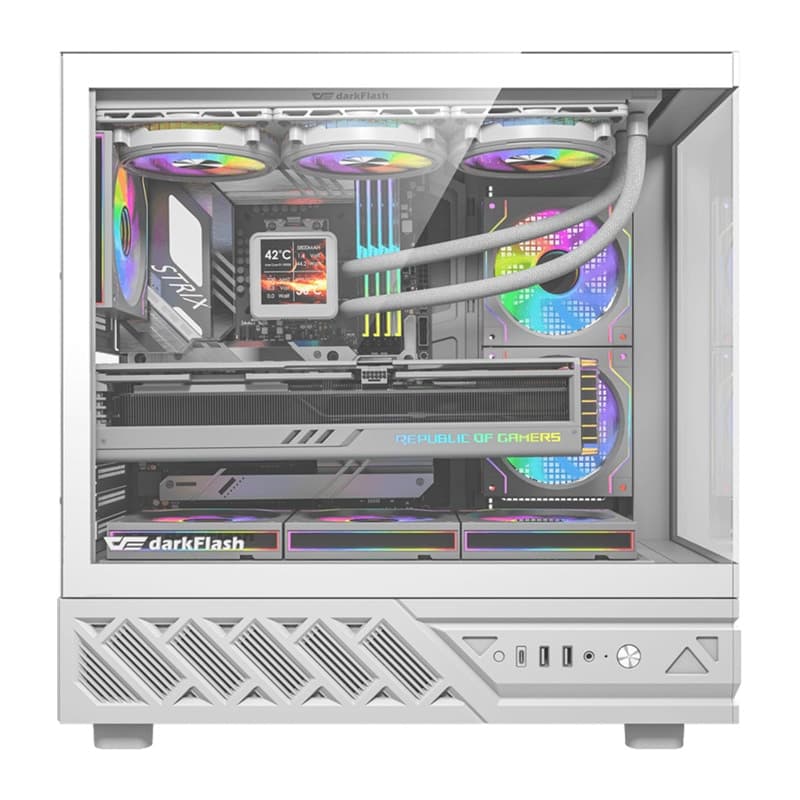 DarkFlash DS950V Θήκη Υπολογιστή με Οθόνη IPS, Λευκή, 6 Ανεμιστήρες 2