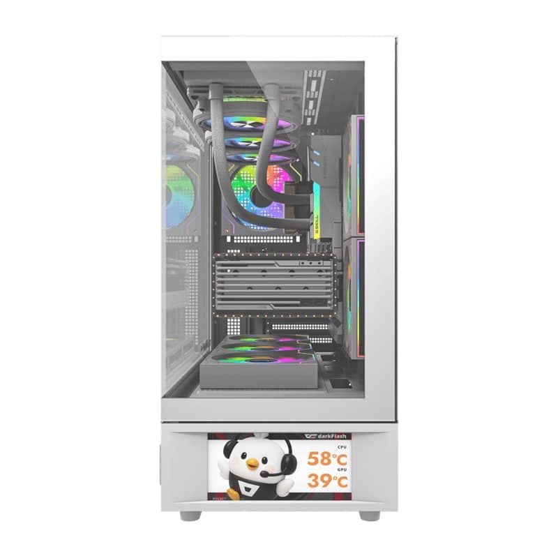 DarkFlash DS950V Θήκη Υπολογιστή με Οθόνη IPS, Λευκή, 6 Ανεμιστήρες 3