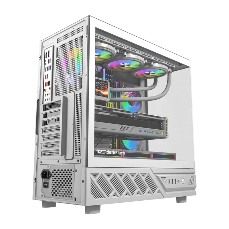 DarkFlash DS950V Θήκη Υπολογιστή με Οθόνη IPS, Λευκή, 6 Ανεμιστήρες 4