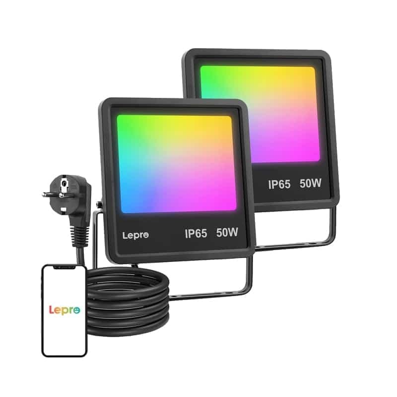 LEPRO F1 Προβολέας LED 50W, Έξυπνος, RGB, Wi-Fi, Bluetooth