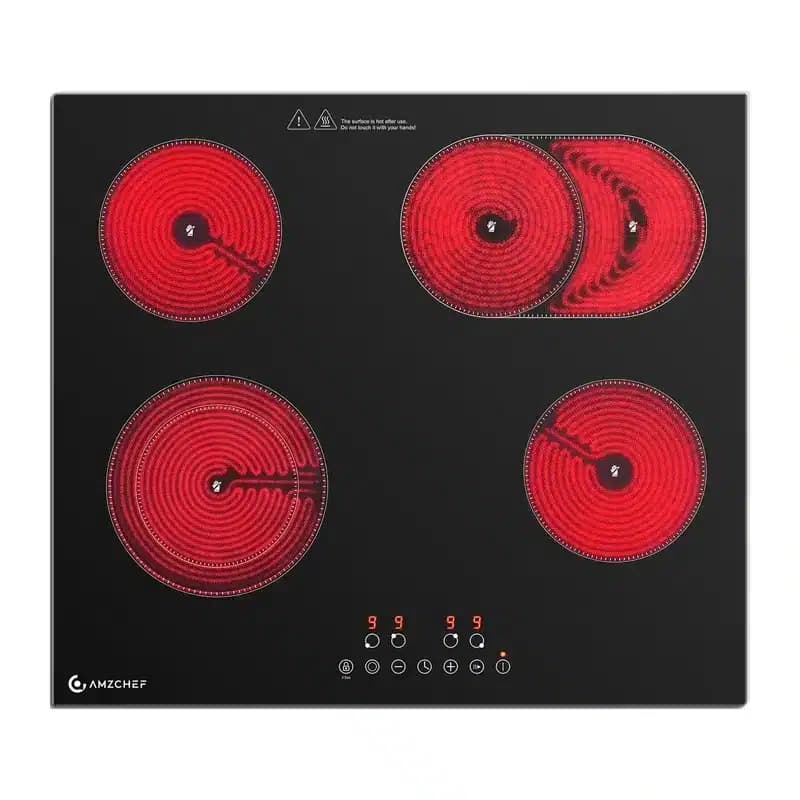 AMZCHEF CE-T-72CB4xyP200-LBHA Κεραμική Εστία, 4 Ζώνες Μαγειρέματος