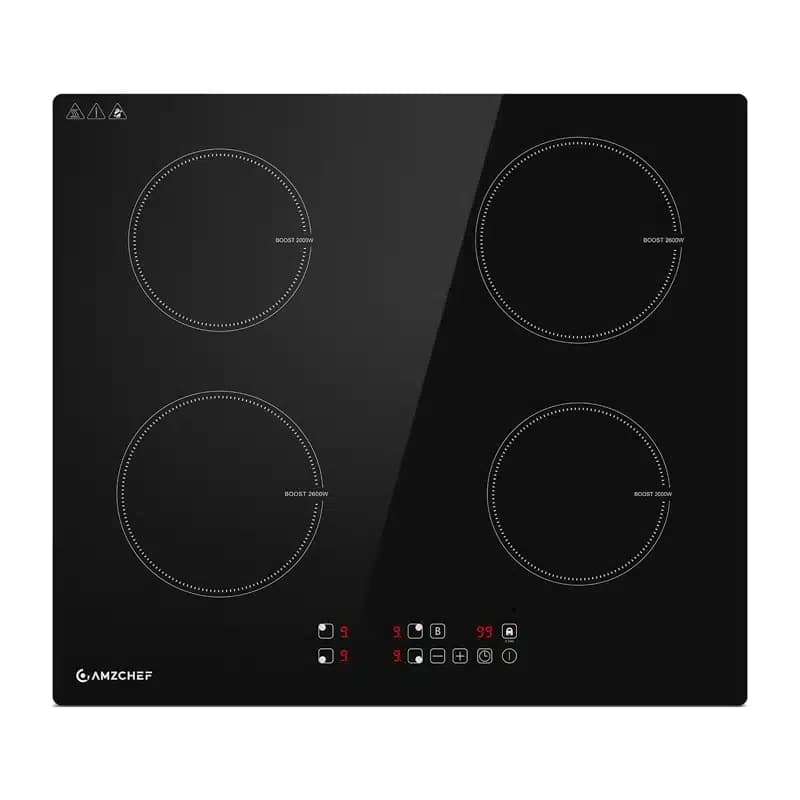 AMZCHEF CE-T-74IB4xyzf-CS Επαγωγική Εστία 4 Ζωνών 7400 W, Μαύρη