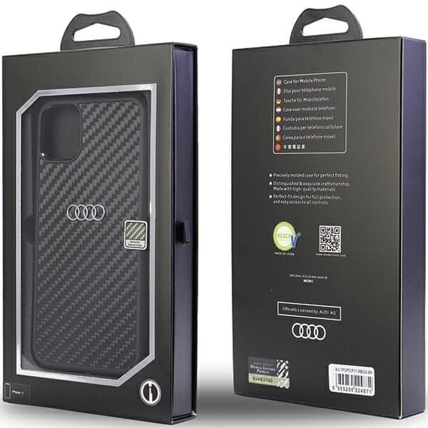 Audi θήκη Carbon Fiber iPhone 11 / Xr 6.1" μαύρη σκληρή AU-TPUPCIP11-R8/D2-BK 4