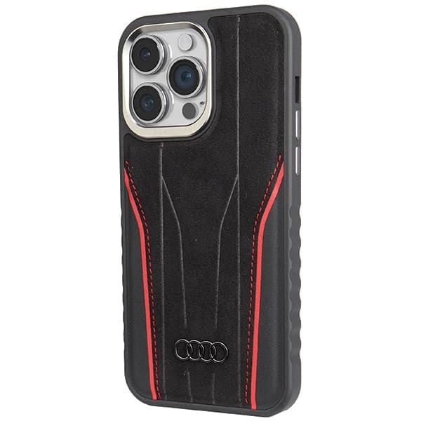 Audi Θήκη Σκληρή Δέρμα MagSafe iPhone 14 Pro Max 6.7" μαύρο-κόκκινο AU-TPUPCMIP14P 2
