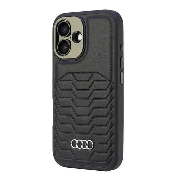 Audi θήκη σκληρή συνθετικό δέρμα MagSafe iPhone 16 6.1" μαύρο AU-TPUPCMIP16-GT/D3-BK 2