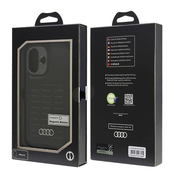 Audi θήκη σκληρή συνθετικό δέρμα MagSafe iPhone 16 6.1" μαύρο AU-TPUPCMIP16-GT/D3-BK 7