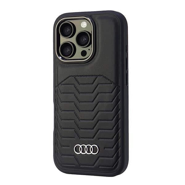 Audi θήκη σκληρή συνθετικό δέρμα MagSafe iPhone 16 Pro 6.3" μαύρο AU-TPUPCMIP16P-GT/D3-BK 3