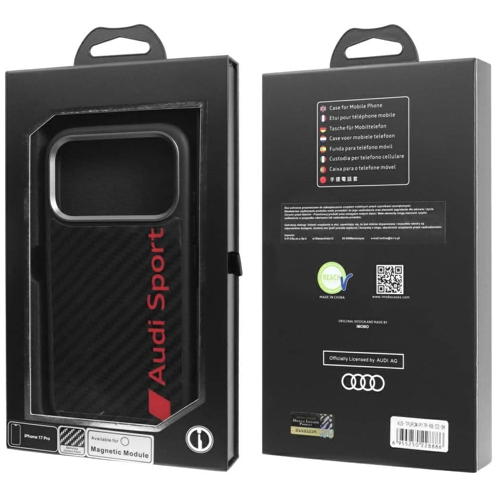 Θήκη Audi R8 Carbon Fiber MagSafe για iPhone 17 Pro μαύρο 10