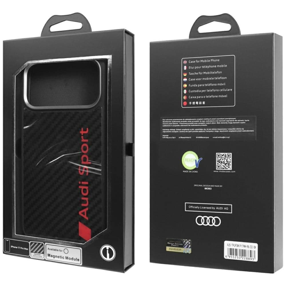 Θήκη Audi R8 Carbon Fiber MagSafe για iPhone 17 Pro Max μαύρο 10