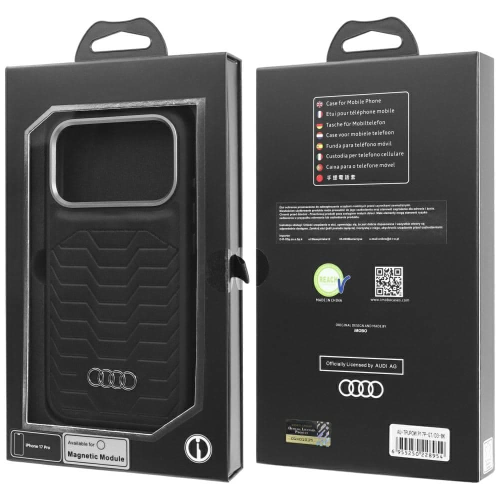 Θήκη Audi GT Συνθετικό Δέρμα MagSafe για iPhone 17 Pro μαύρο 10