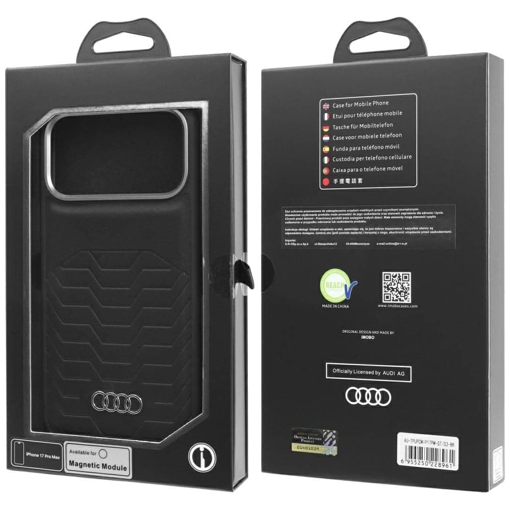 Audi GT Συνθετικού Δέρματος - θήκη για Apple iPhone 17 Pro Max - Μαύρο 10