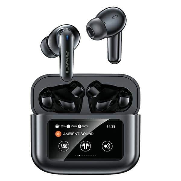 AWEI T56 ANC Ακουστικά Bluetooth 5.4 με Βάση Φόρτισης, Μαύρο