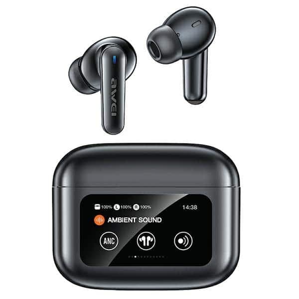 AWEI T56 ANC Ακουστικά Bluetooth 5.4 με Βάση Φόρτισης, Μαύρο 2