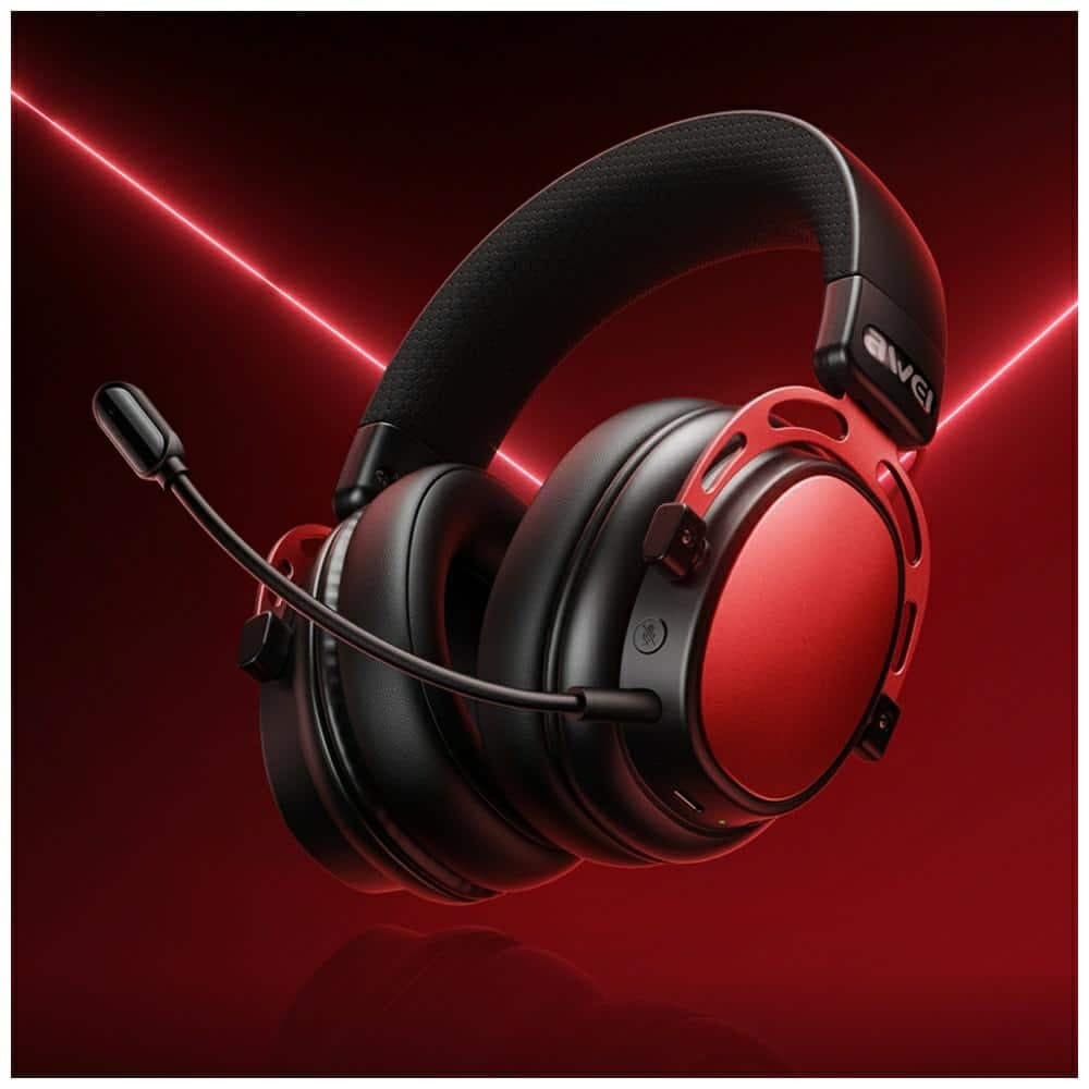 AWEI AT36 Ασύρματα Ακουστικά Over-Ear, Bluetooth 5.4 με Μικρόφωνο, Μαύρα 2