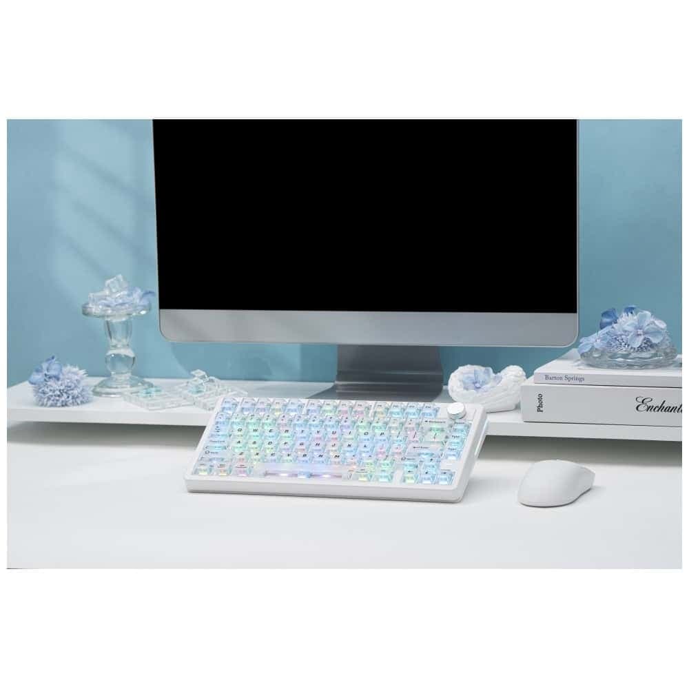 Epomaker HE75 V2 Μηχανικό Πληκτρολόγιο, Jade HE Switch, Λευκό-Κρεμ 11