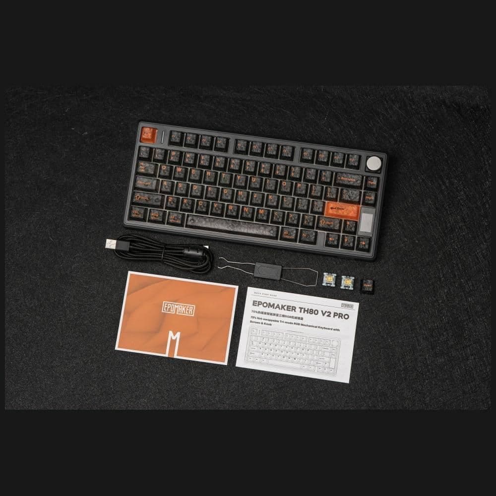 Epomaker TH80 V2 Μηχανικό Πληκτρολόγιο, Jade Switch, Μαύρο-Γκρι-Κρεμ 36