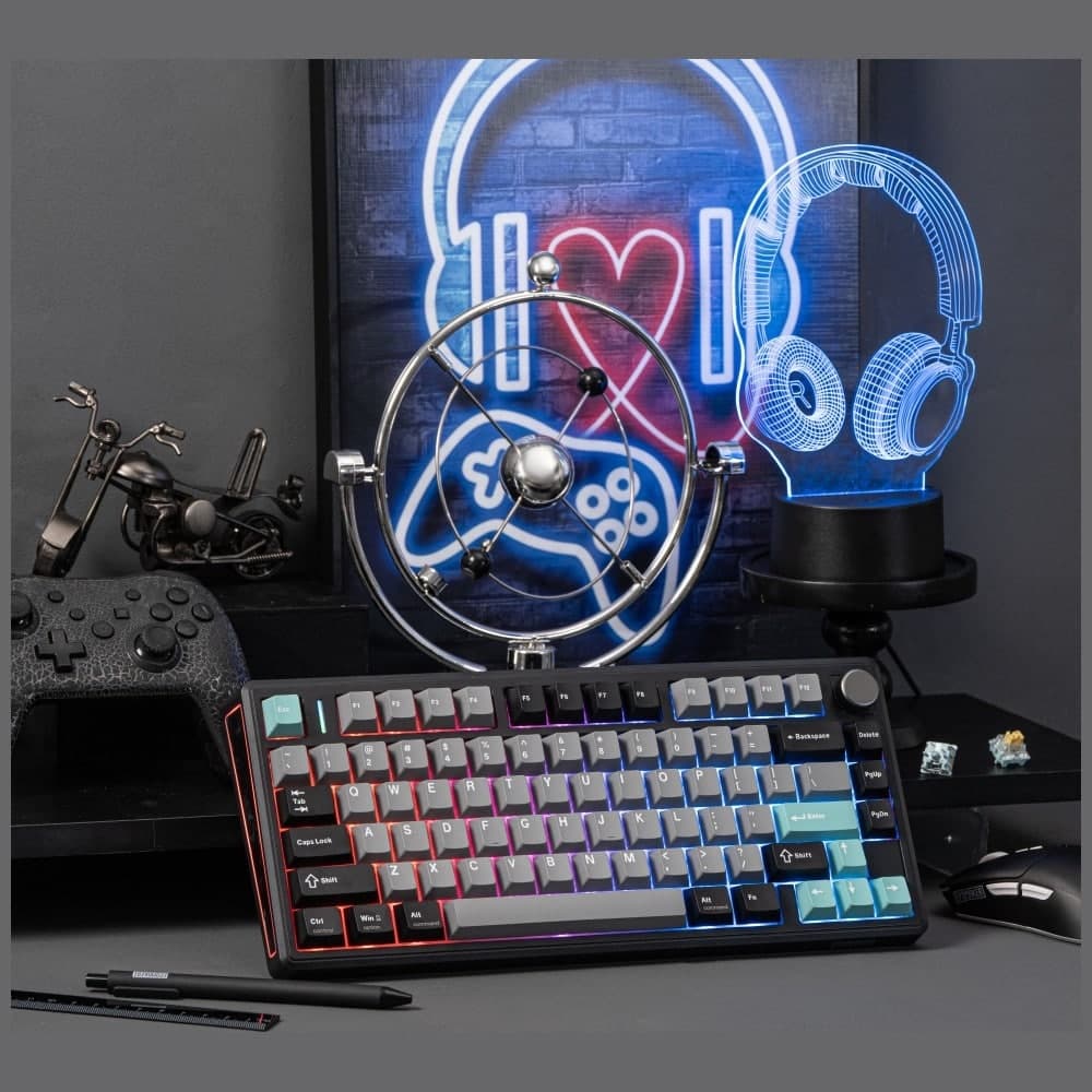 Epomaker TH80 V2 Pro Μηχανικό Πληκτρολόγιο, Silent V2 Switch, Μαύρο-Θαλασσινό Αλάτι 22
