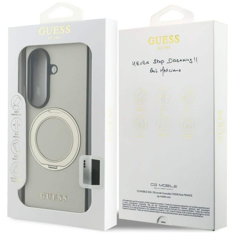 Guess Magnetic Ring Stand Grained Classic Logo - θήκη για Samsung Galaxy Z Fold8 Ultra - Μπεζ 8