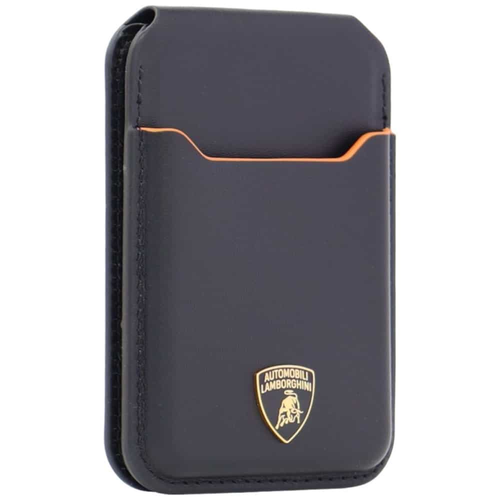 Lamborghini D1 Μαγνητικό Πορτοφόλι, Γνήσιο Δέρμα MagSafe, Βάση Κινητού, Πορτοκαλί 2