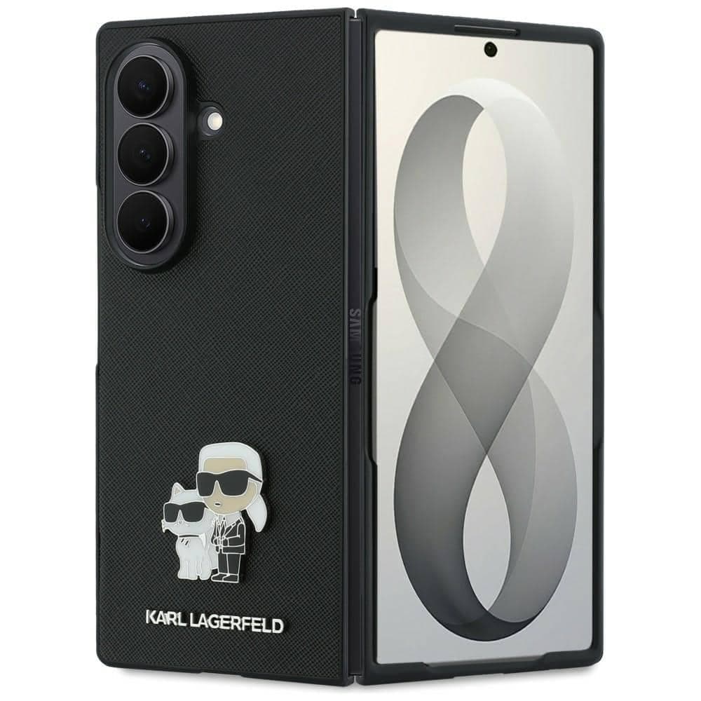Karl Lagerfeld Saffiano Karl&Choupette Pin - θήκη για Samsung Galaxy Z Fold8 Ultra - Μαύρο