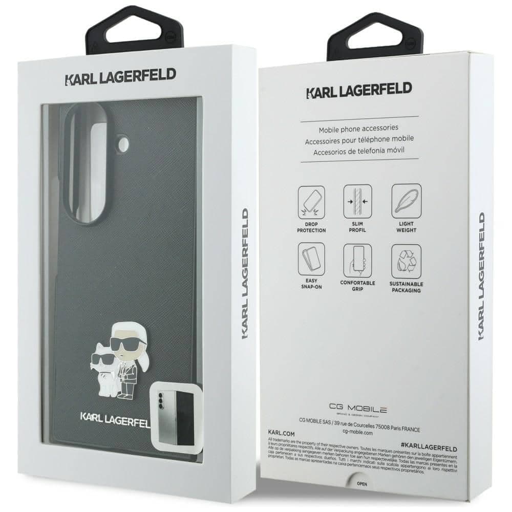 Karl Lagerfeld Saffiano Karl&Choupette Pin - θήκη για Samsung Galaxy Z Fold8 Ultra - Μαύρο 7