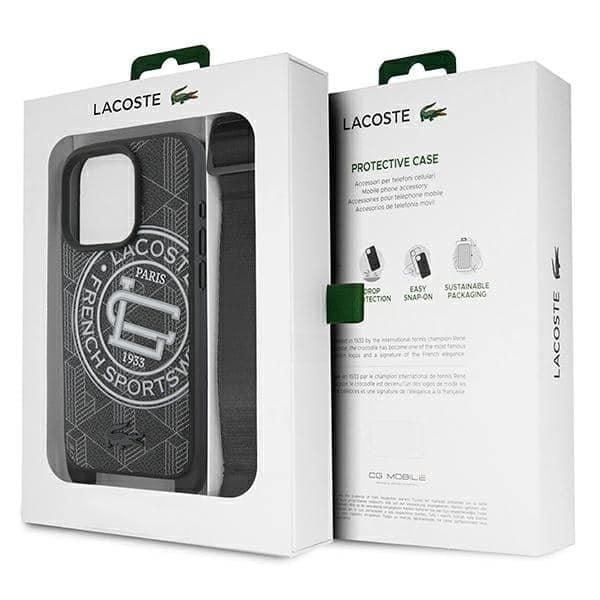 Lacoste LCHMP16XSPSWK Μαύρη σκληρή θήκη για iPhone 16 Pro Max 6,9" Mono Sportswear MagSafe 7