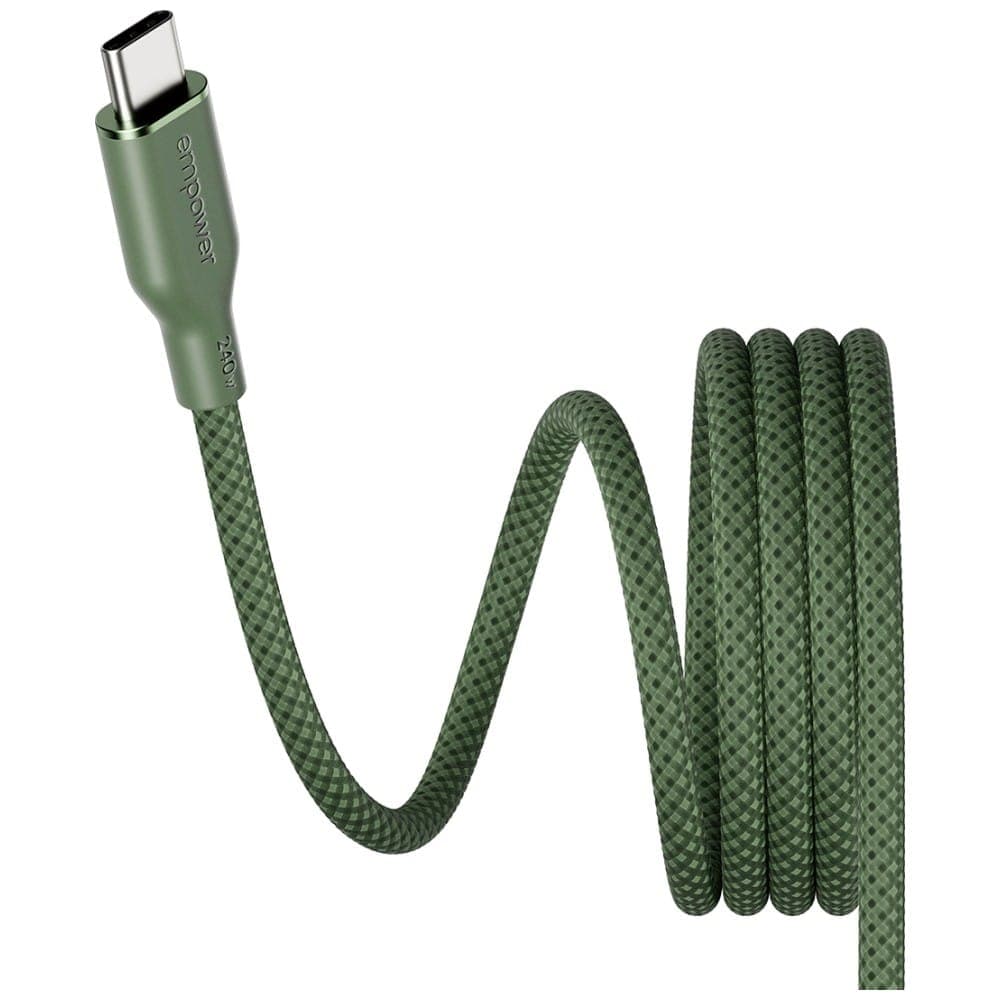 PanzerGlass Empower Racing Καλώδιο USB-C σε USB-C 240W, 1.5m, Πράσινο 3