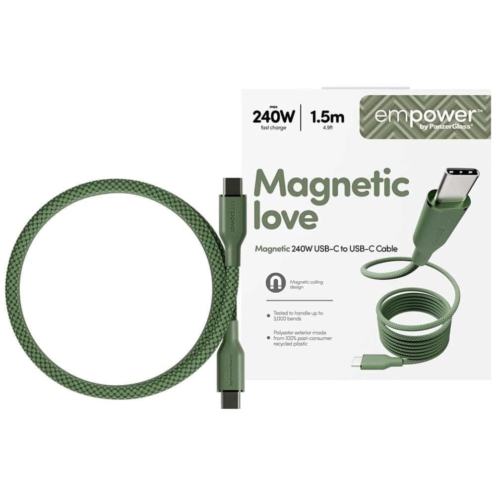 PanzerGlass Empower Racing Καλώδιο USB-C σε USB-C 240W, 1.5m, Πράσινο 5