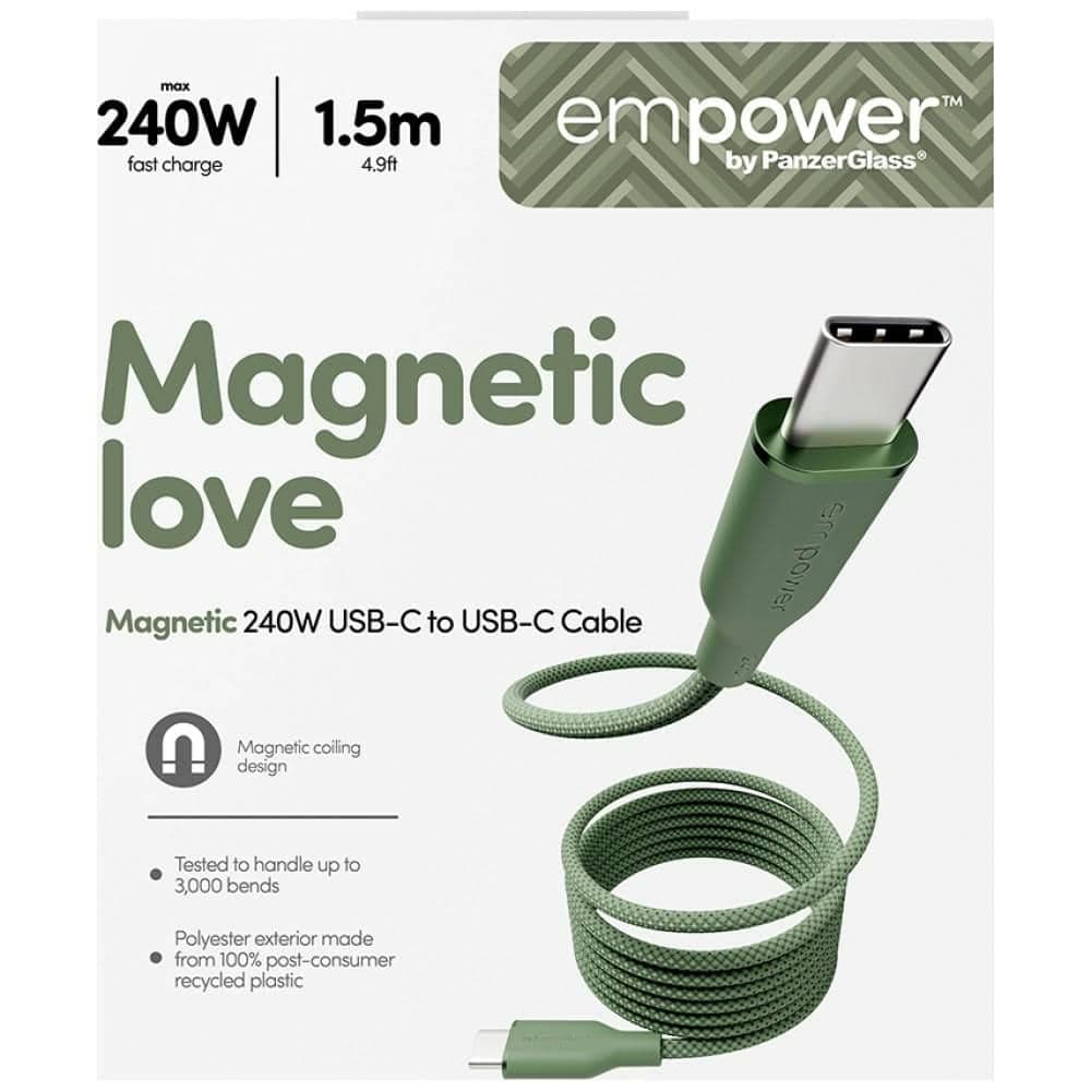 PanzerGlass Empower Racing Καλώδιο USB-C σε USB-C 240W, 1.5m, Πράσινο 6