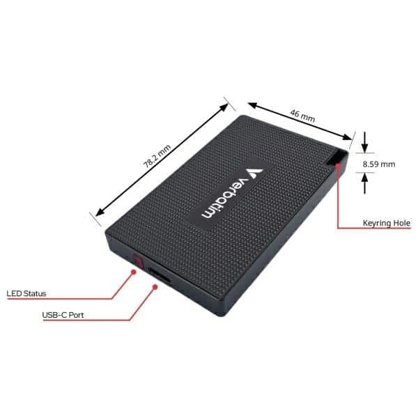 Verbatim Mini SSD 1TB USB-C 3.2, Με Καλώδιο USB-C/USB-A, Metal 32031 2