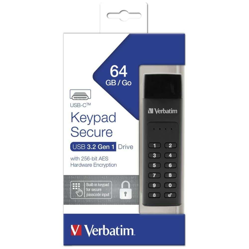 Εξωτερικός δίσκος Verbatim Keypad Secure USB 3.2 Gen 1 64GB μαύρο 49431 6