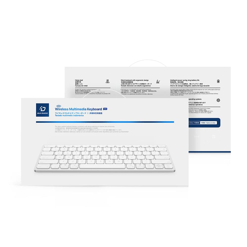 Dux Ducis LK Series Πληκτρολόγιο Μίνι, Ασύρματο, Bluetooth 5.0, Universal, USB-C, 180mAh, Αγγλική Διάταξη, Λευκό 8